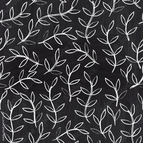 Chalkboard seamless leaf pattern. Copy that square to the side,y
