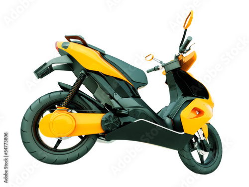 Modern scooter isolated photo