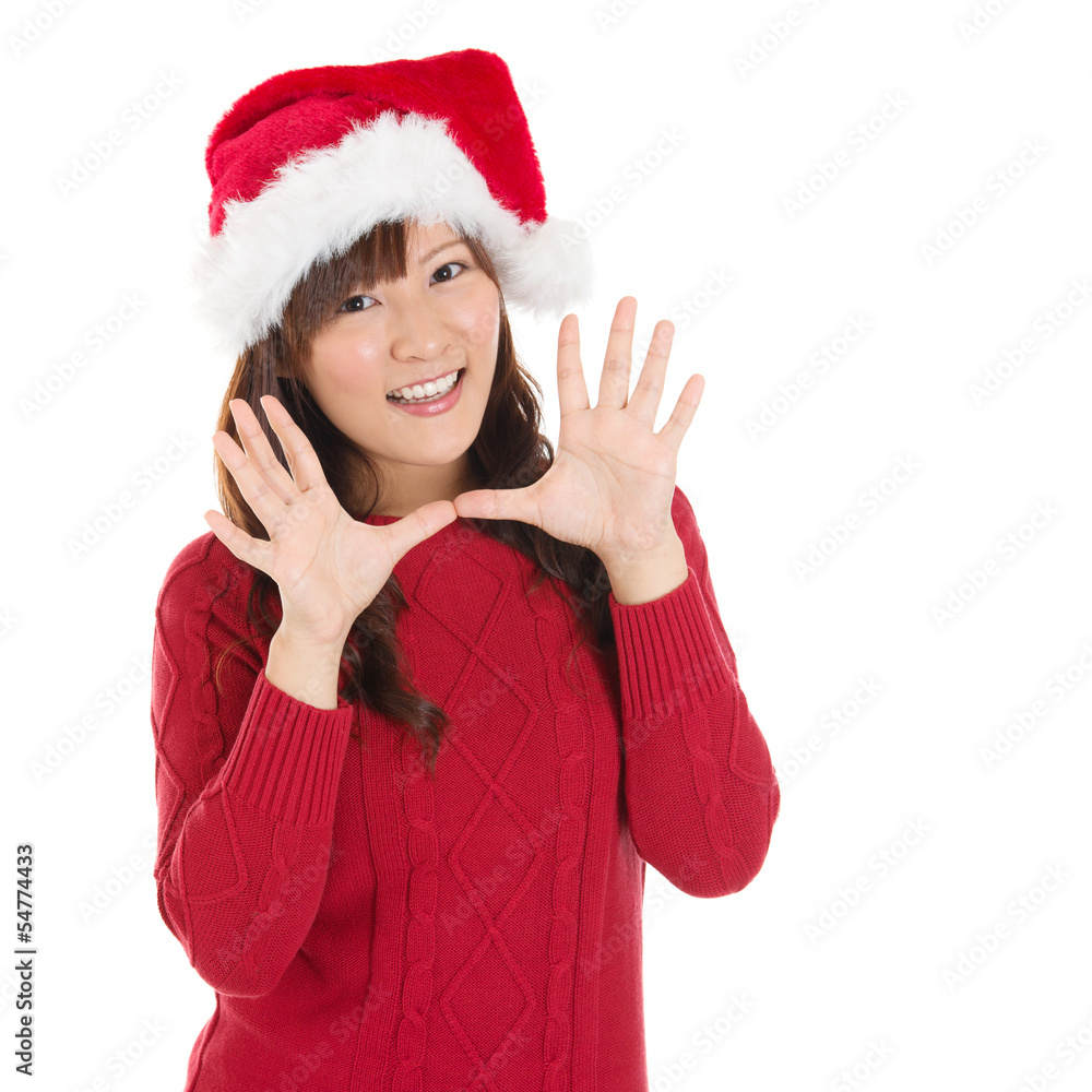 Happy Christmas woman say hello Happy Christmas woman say hello