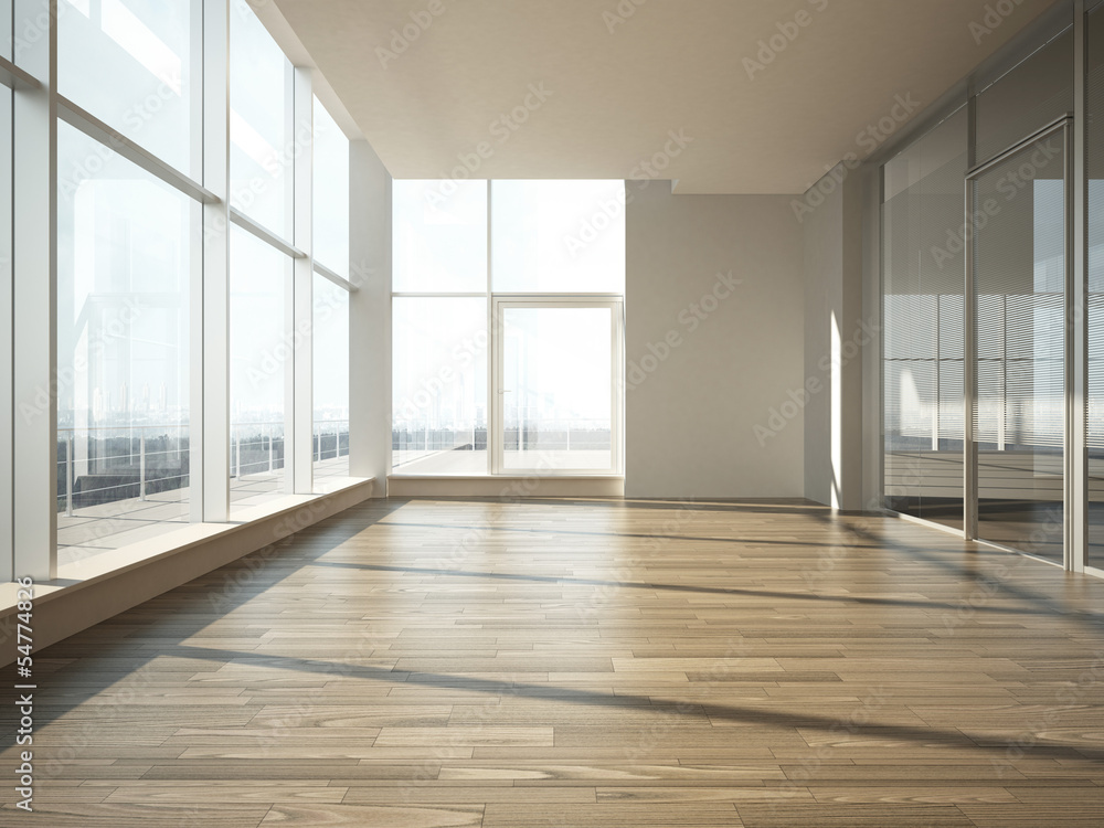 office interior with glass wall office interior with glass wall
