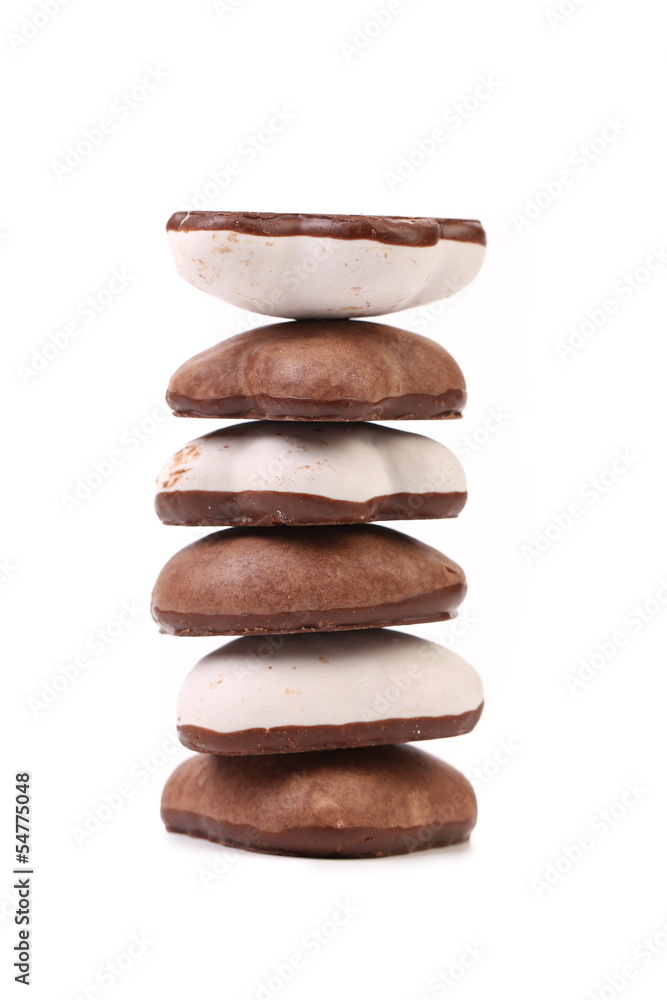 Stack of chocolate meringues.