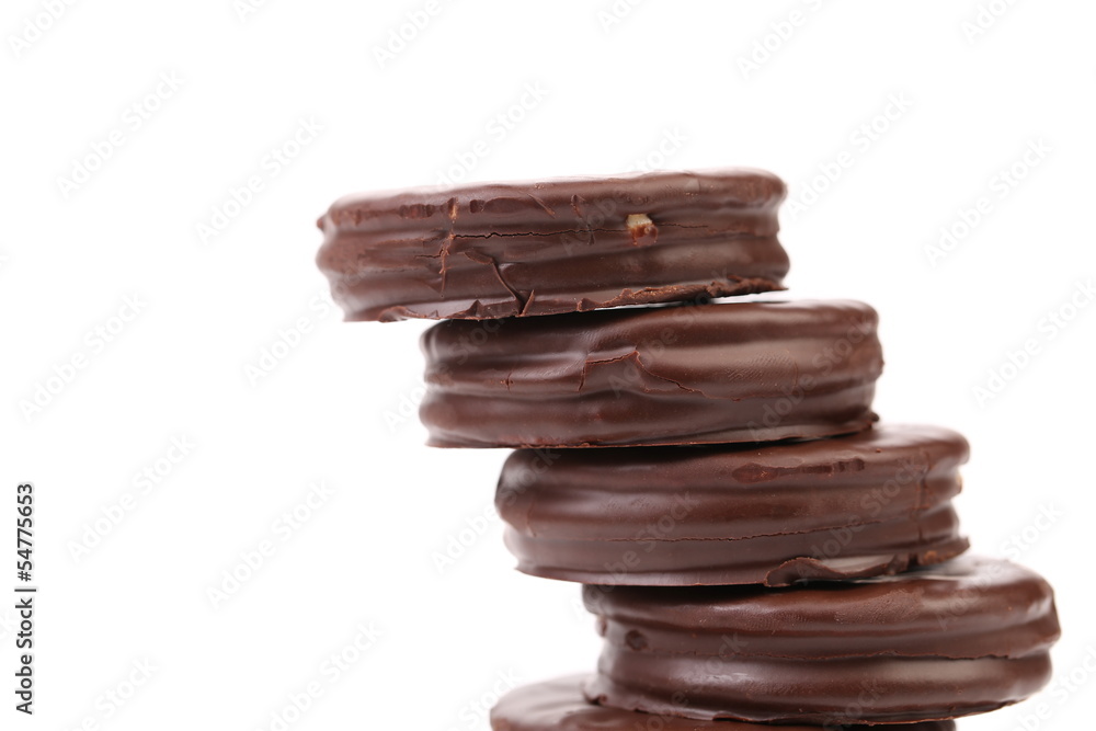 Stack biscuit sandwich with chocolate. Stack biscuit sandwich with chocolate.