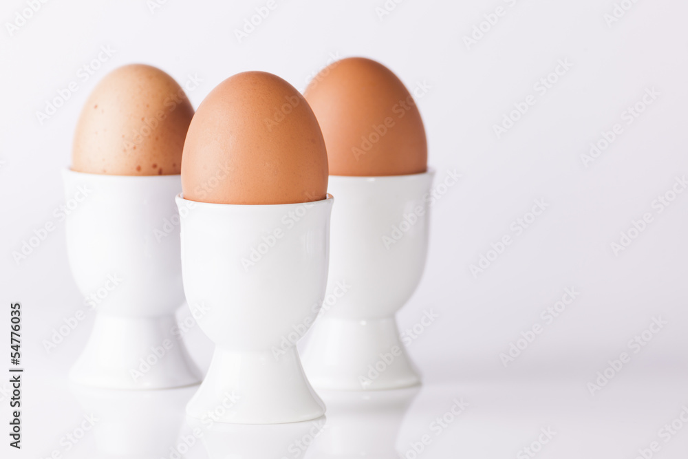 Three boiled eggs