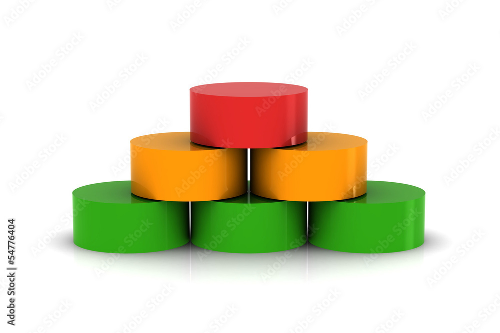 Fototapeta premium A colorful 3d pie chart graph. High resolution render.