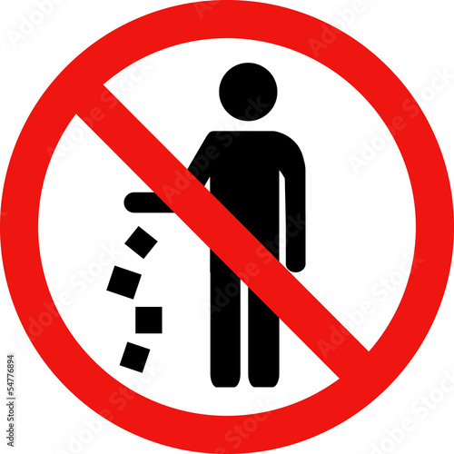 No littering red vector sign photo