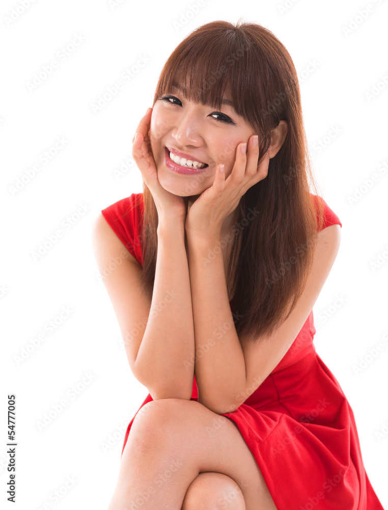 Portrait of cute Asian woman smiling Portrait of cute Asian woman smiling