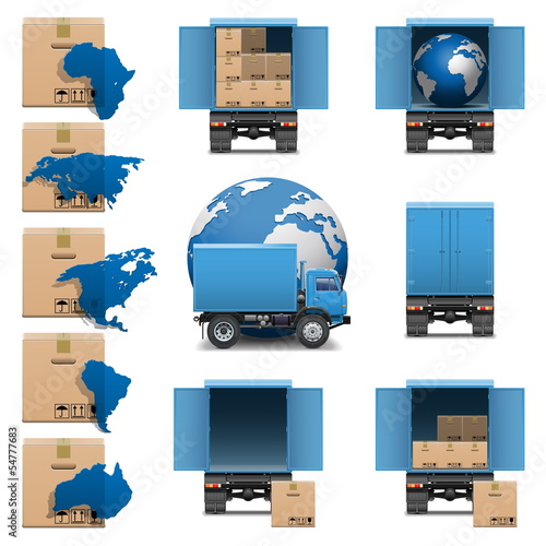 Vector shipment icons set 3