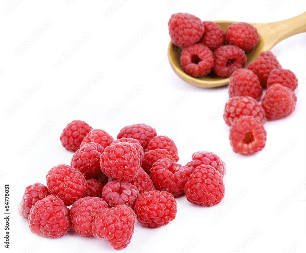 raspberry  on white background