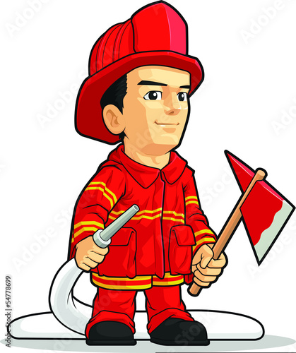 Cartoon of Firefighter Boy
