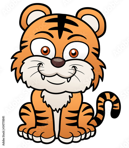 Fototapeta Naklejka Na Ścianę i Meble -  Vector illustration of Tiger cartoon
