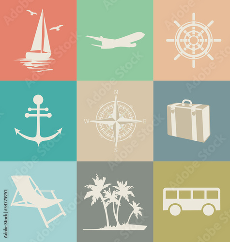 Vector summer poster made from icons