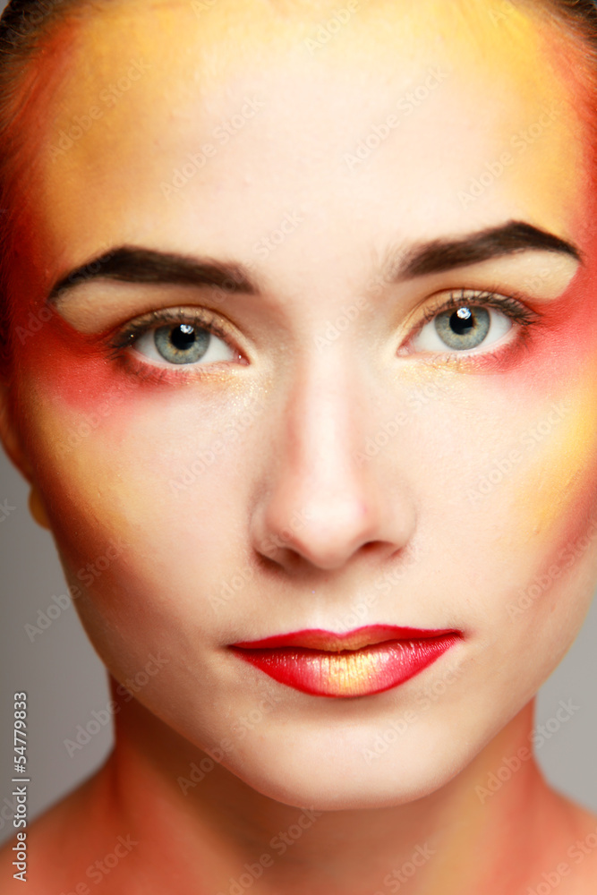 beautiful make up of bright lips beautiful make up of bright lips