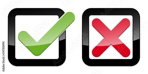 Keuz Haken Icons im Kästchen 2