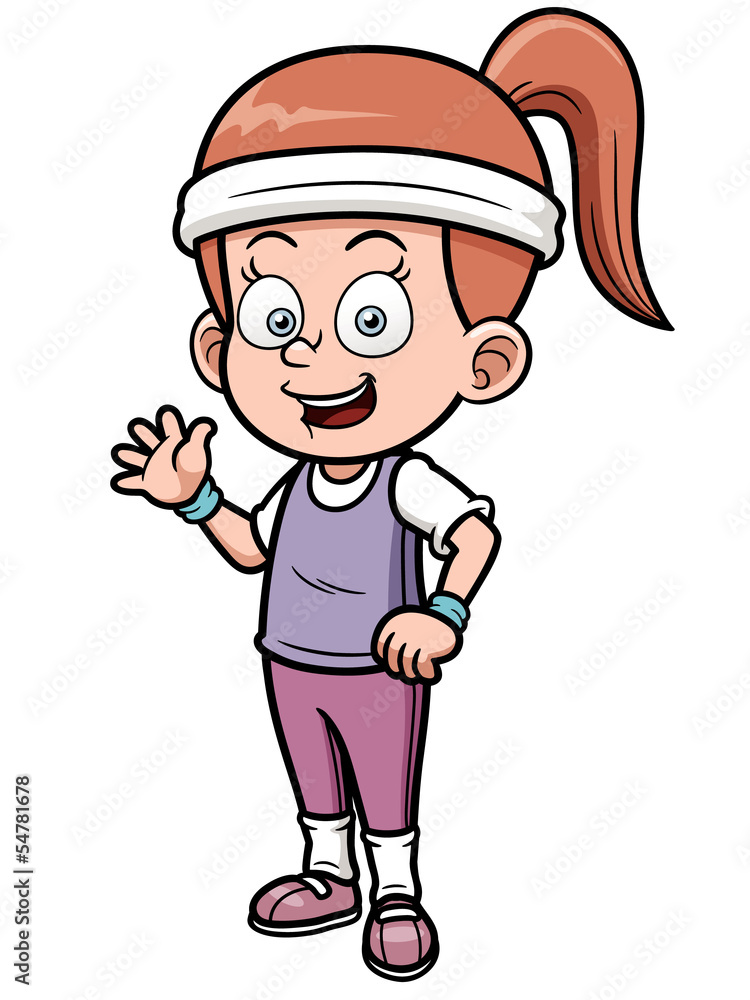 Vector illustration of fitness girl cartoon Vector illustration of fitness girl cartoon