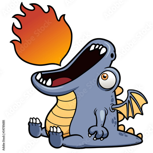 Vector illustration of dragon cartoon