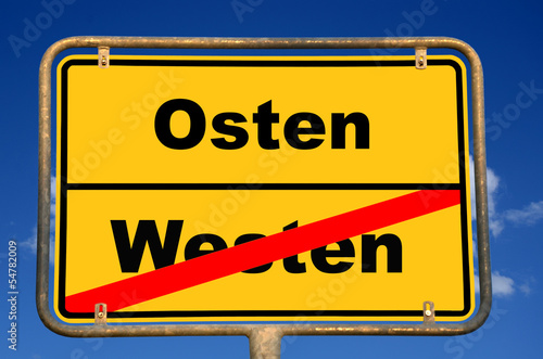 Schild Westen Osten