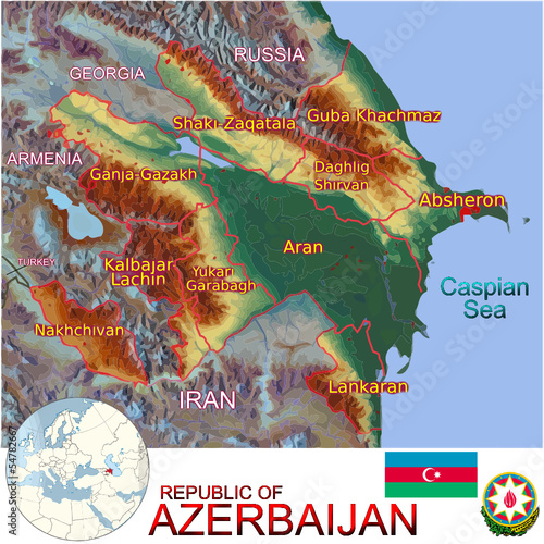 Azerbaijan Asia national emblem map symbol location