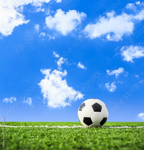football on green grass © tungphoto