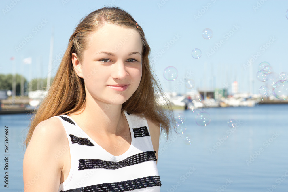 beautiful girl in white dress on the seashore beautiful girl in white dress on the seashore