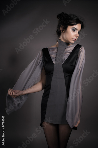 Girl wearing conceptual clothing
