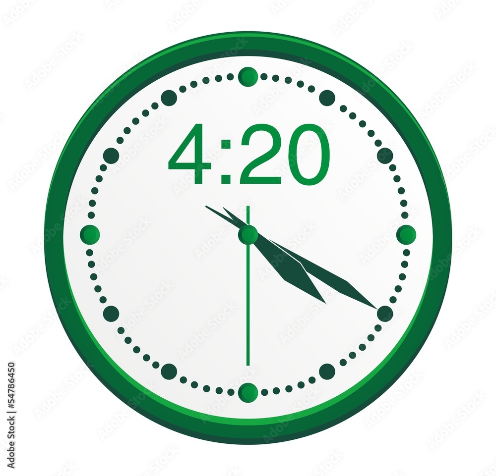 4:20 clock Stock Vector | Adobe Stock