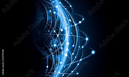 Blue image of globe