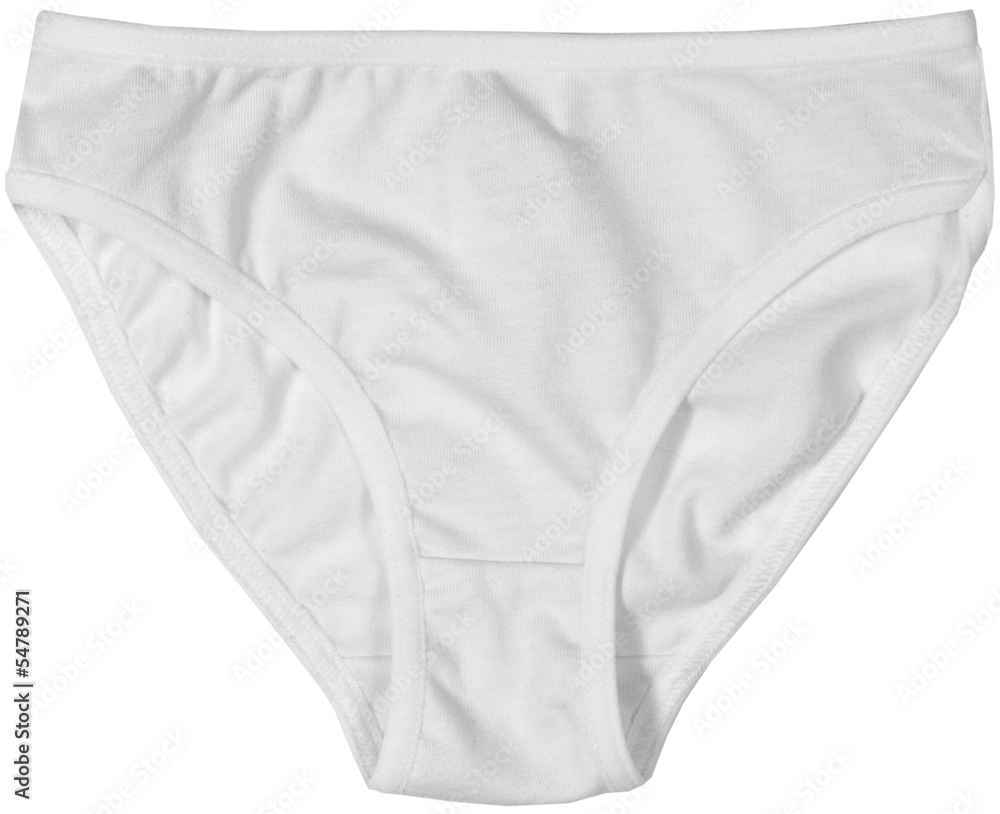 simple white women's panties isolated on white