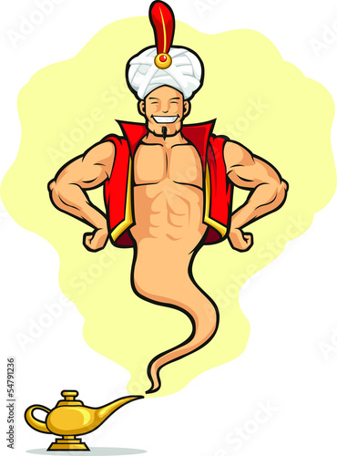 Genie Appear from Magic Lamp