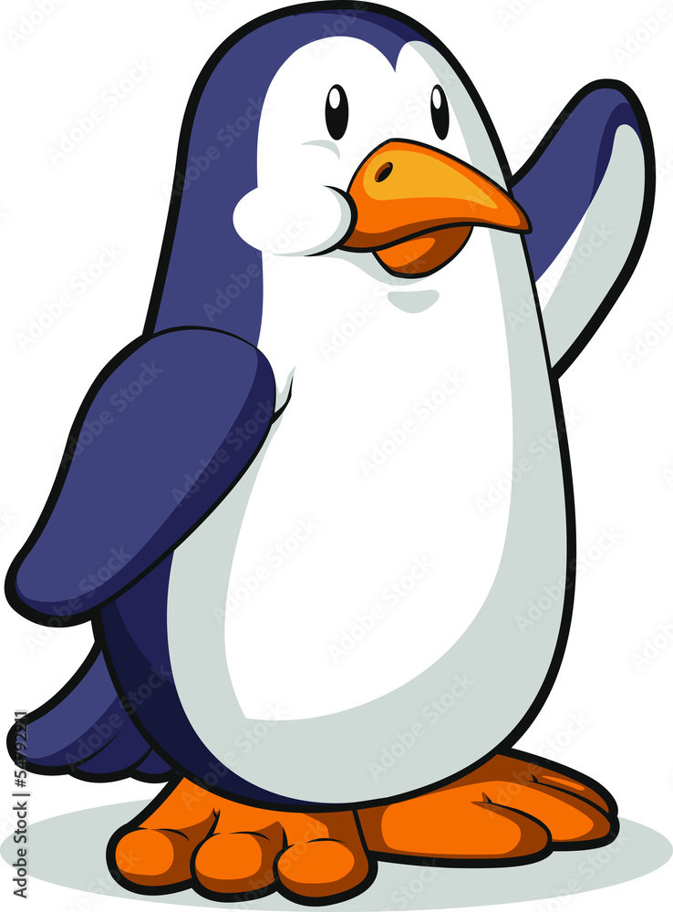 Obraz premium Penguin Waving His Hand
