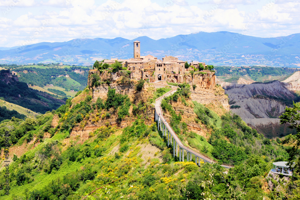 Beautiful view of the Italian hill town of Civita di Baneregio