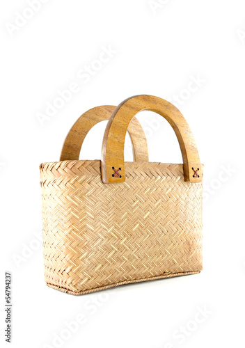 wicker bag isolated