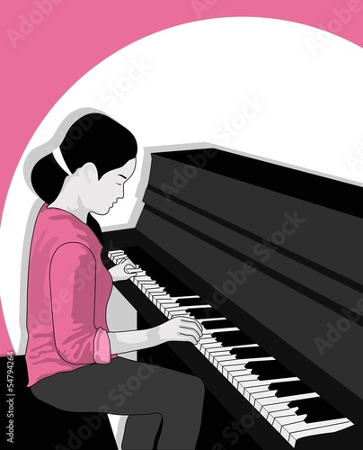 girl playing the piano