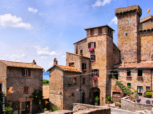 Towers of the medieval neighborhood of Bolsena, Italy