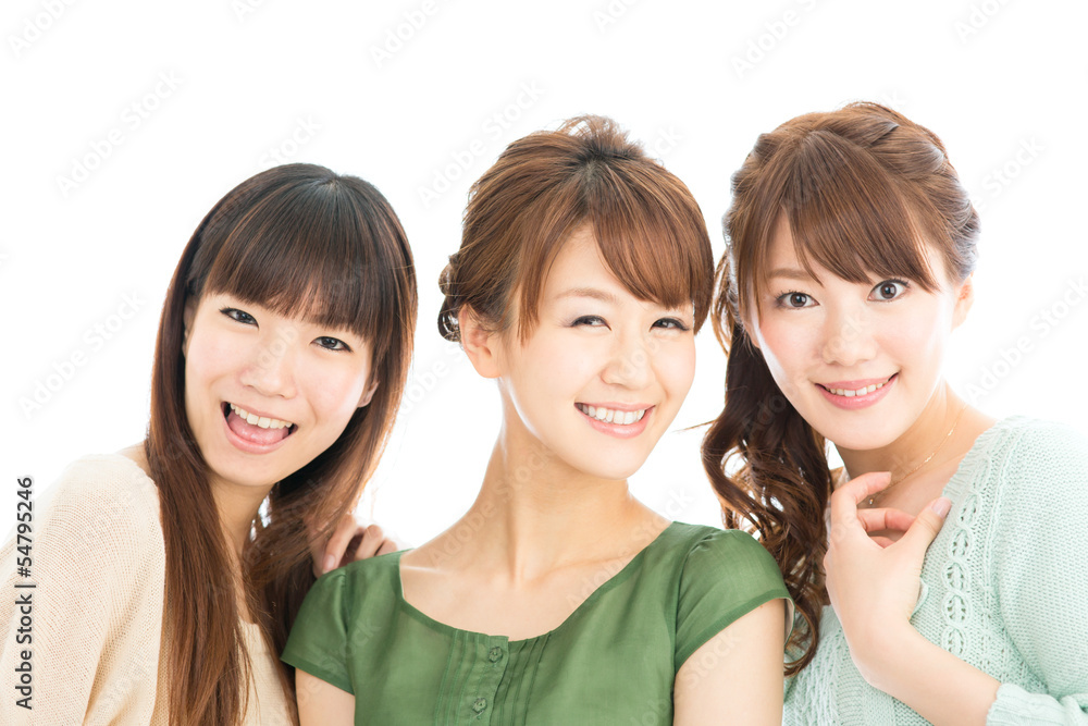 Beautiful young women isolated on white background Beautiful young women isolated on white background
