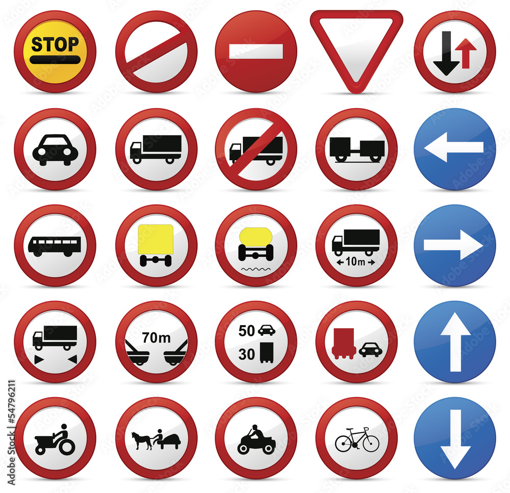 Road Sign Set.Vector Road Sign Set.Vector