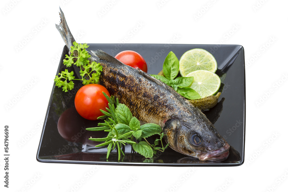 Roasted seabass