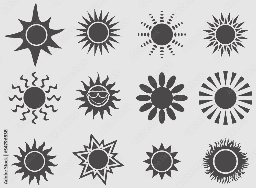 Sun icons set. Vector