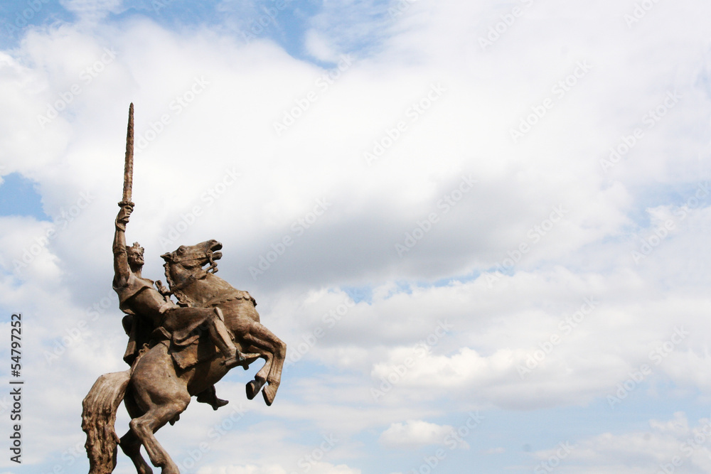 Reiterstatue des Sventopluk an der Burg Bratislava