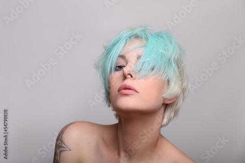 blaue haare photo