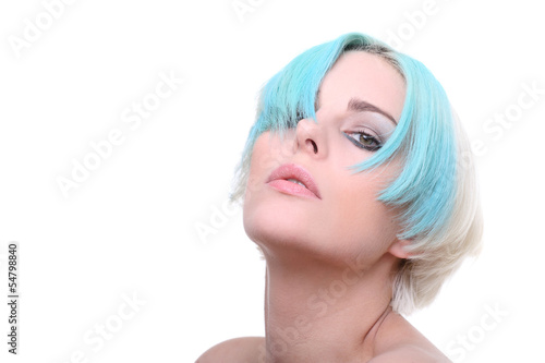 portrait blaue haare