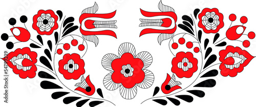 pattern whit decorative flowers, Hungarin motive