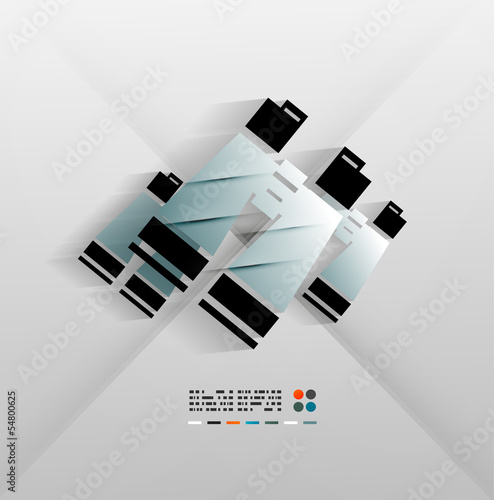 Binoculars icon vector paper 3d design