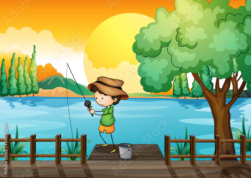 A man fishing