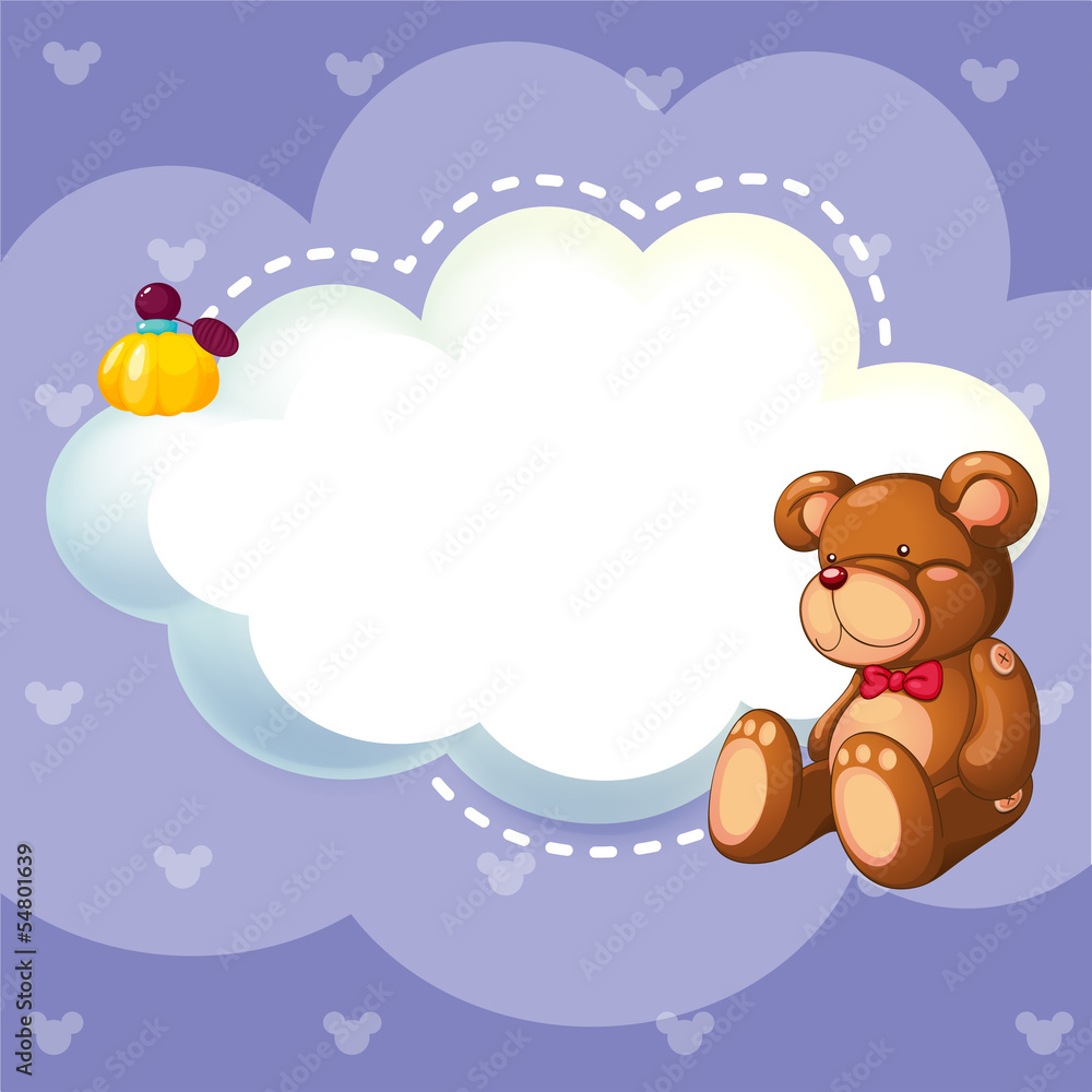 A stationery with a brown bear A stationery with a brown bear