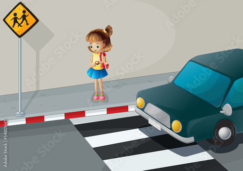 A young girl checking the time in her watch