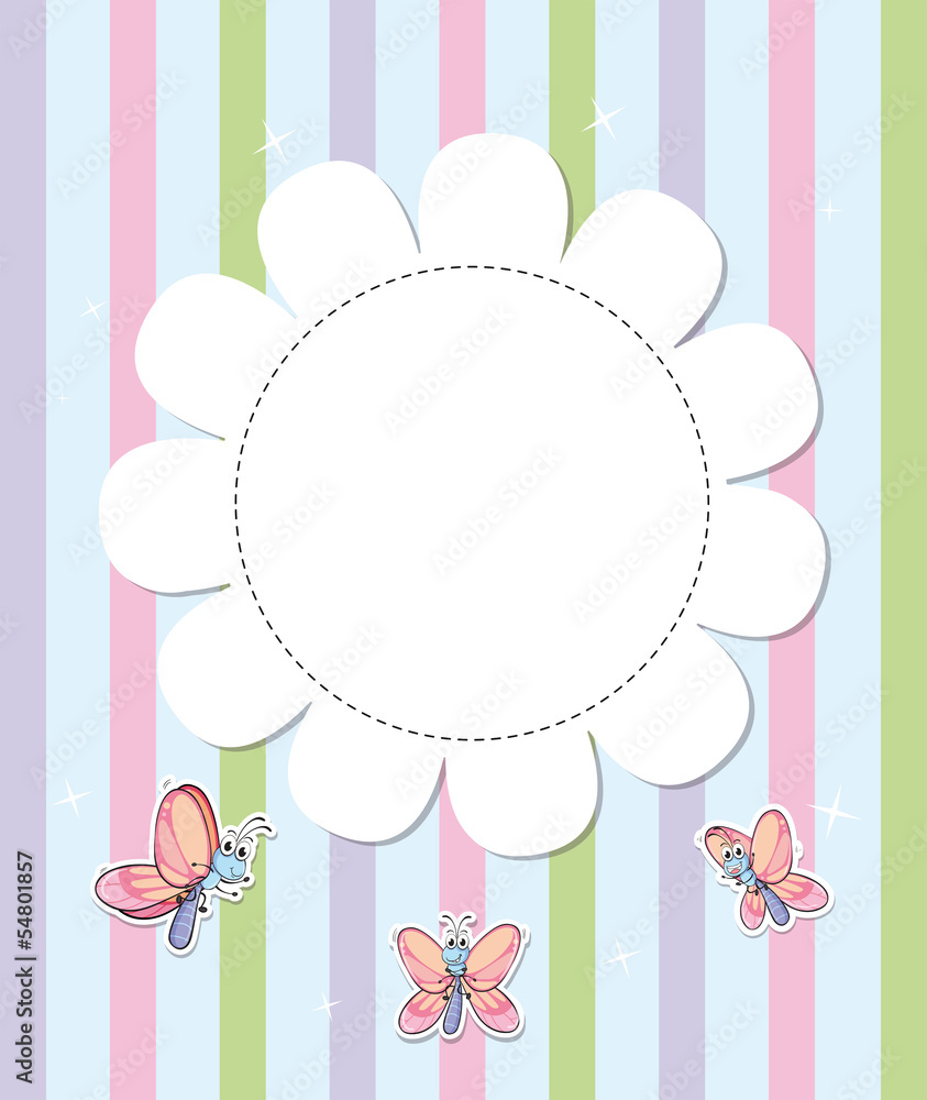 A stationery with three butterflies A stationery with three butterflies