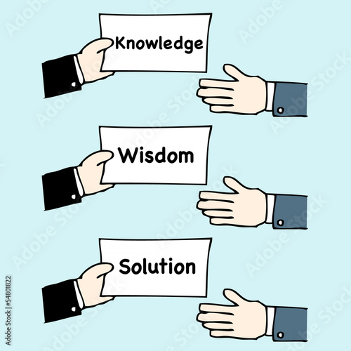Hand giving knowledge,wisdom and solution