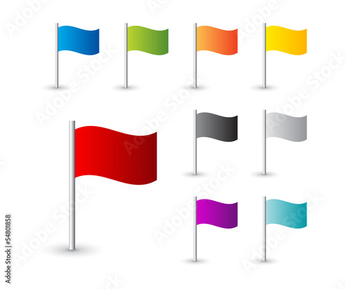 Collection of map pin flags