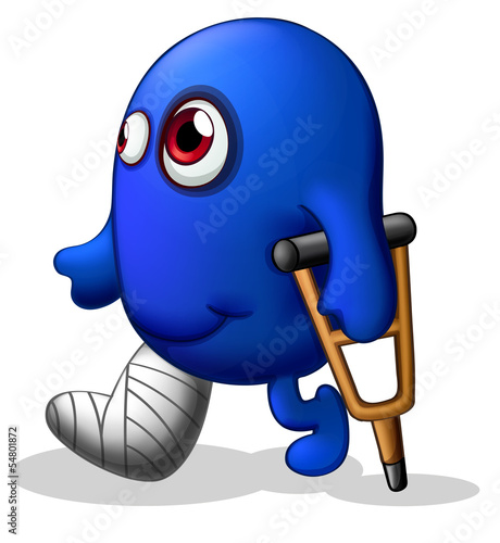 An injured blue monster