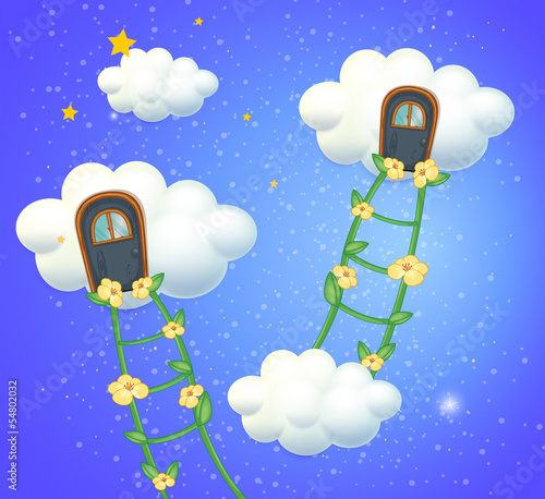 Clouds with doors in the sky